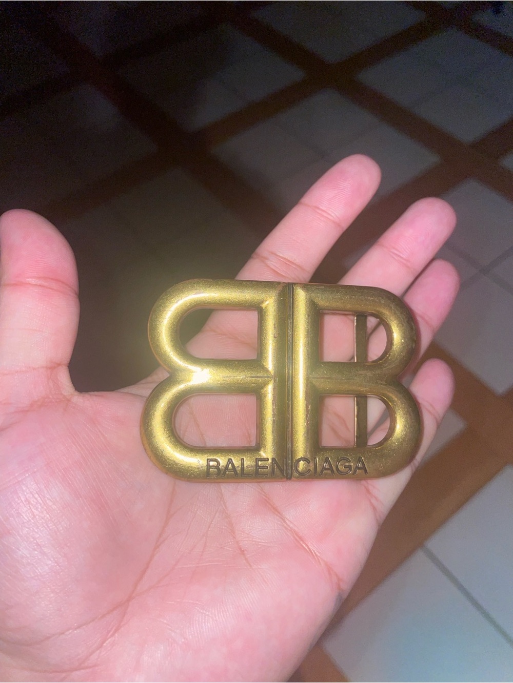 Double bb Belt buckle with Antique Gold BB Buckle